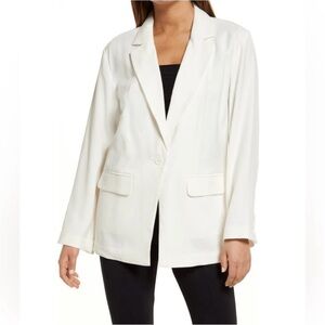 Open Edit Unstructured Ivory Blazer